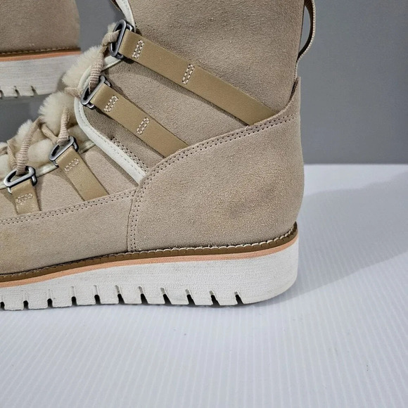 Cole Haan ZeroGrand Luxe Ankle Boot Womens 10 Ivory Suede Water Resistant Hiker - Picture 3 of 14